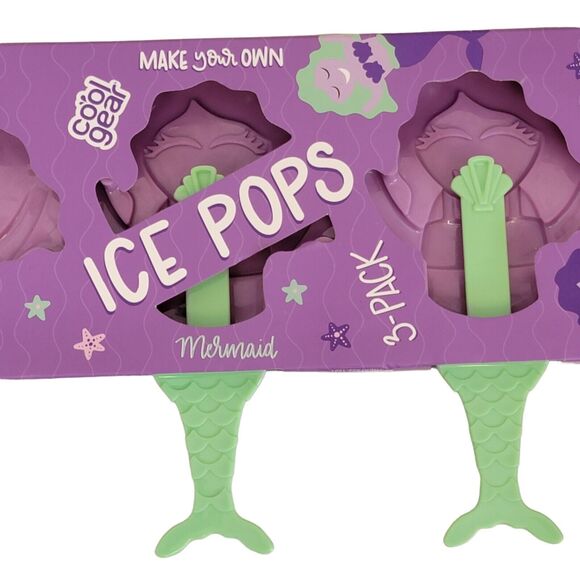 Mermaid‎ Ice Pops Mold Cool Gear Popsicle DIY BPA Free Plastic Summer Makes 3 - Picture 2 of 4
